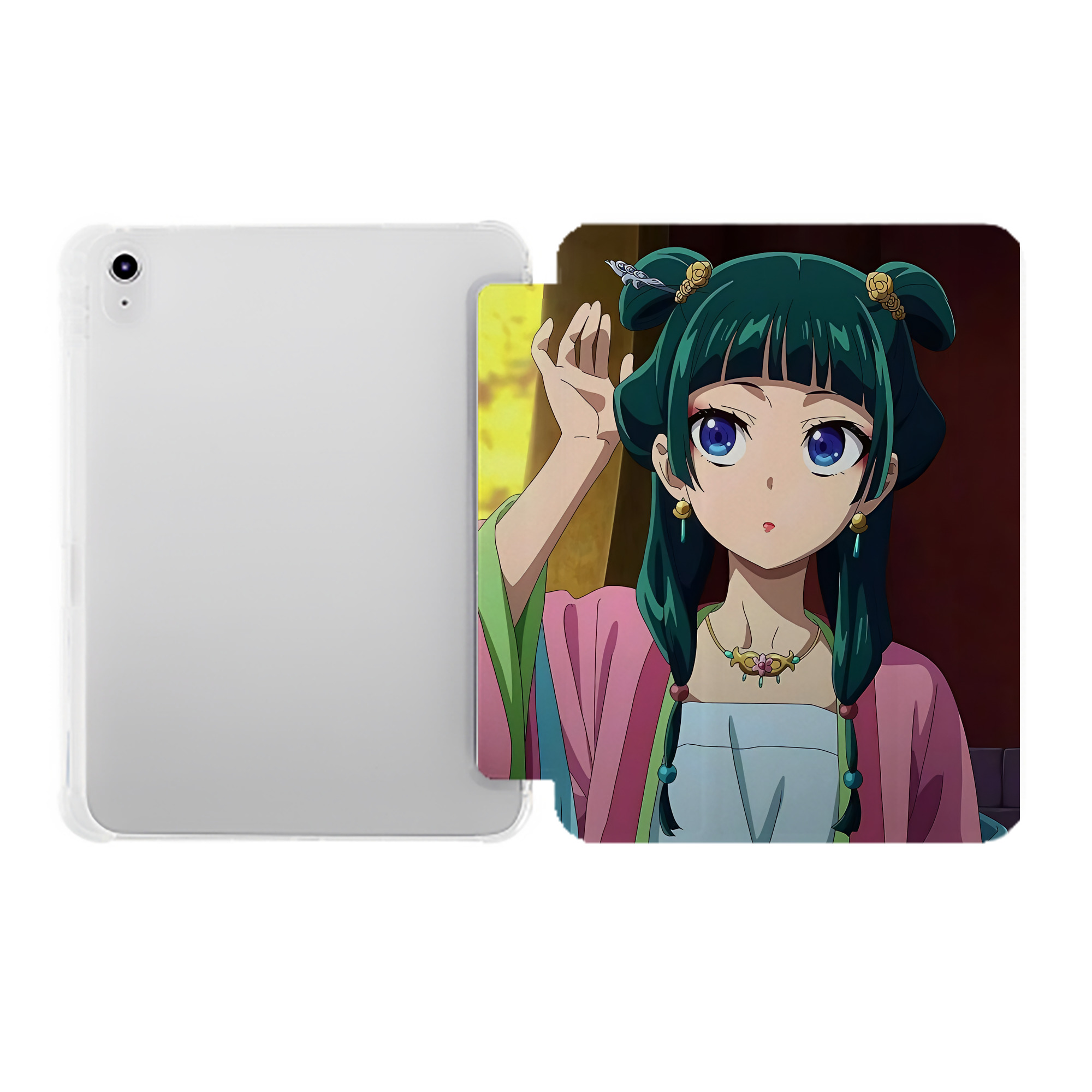 （画像用） 薬屋のひとりごと The Apothecary Diaries IPad ケース ペン収納付き 三つ折りスタンド PUレザー×シリコン 対応機種9.5/10.5/10.9インチ